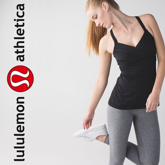 lululemon athletica Tops - Lululemon Wrap It Up Keyhole V-Neck Tank in Black